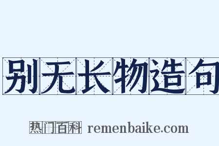 别无长物造句是什么意思的图片
